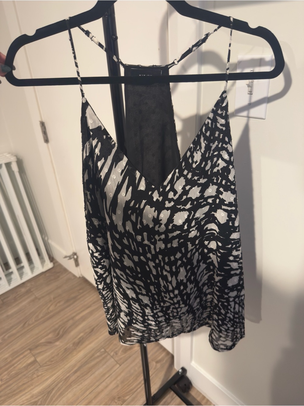 Vici Black & White Printed Racerback Cami